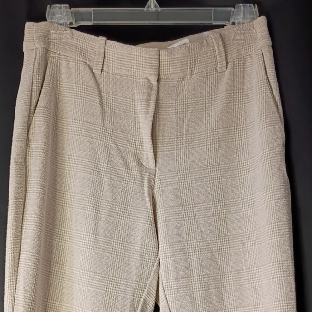 Beige Plaid Trousers